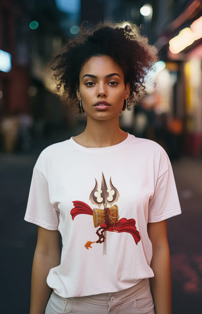 Trishul & Damru Print Tee – Symbol of Power